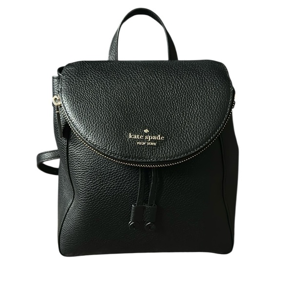 Kate Spade Black Pebble Leather Backpack - Picture 1 of 12